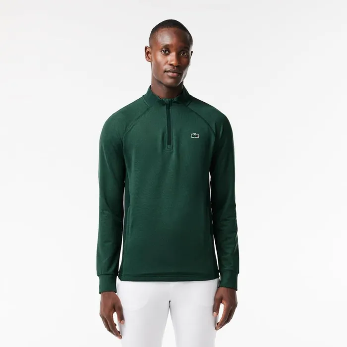 Sweaters and Sweatshirts Men Lacoste Mens QuarterZip Golf Sweatshirt Dark Green Green Rib Sweaters and Sweatshirts Men Lacoste Mens QuarterZip Golf Sweatshirt Dark Green Green Rib