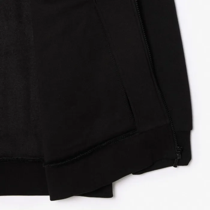 Sweaters and Sweatshirts Men Lacoste Mens Tall Fit Organic Cotton ZipUp Sweatshirt Black 031