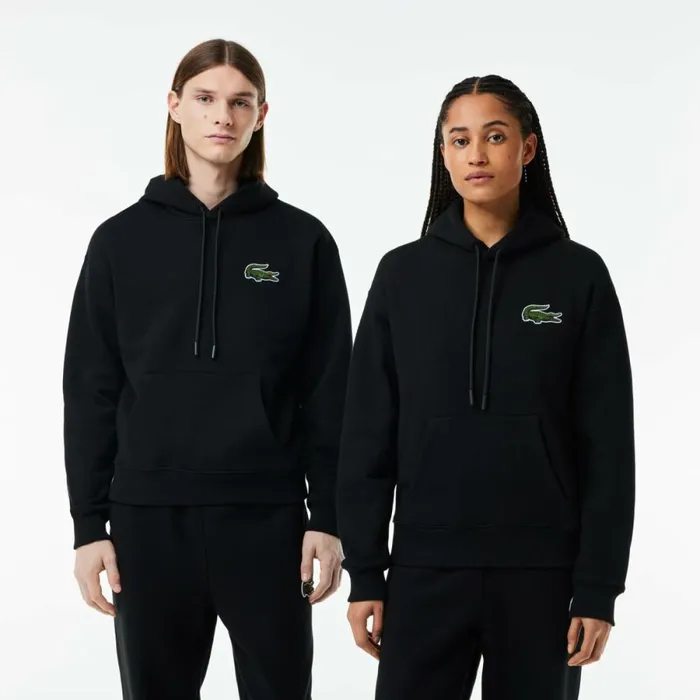 Sweaters and Sweatshirts Men Lacoste Unisex Loose Fit Hoodie Black 031