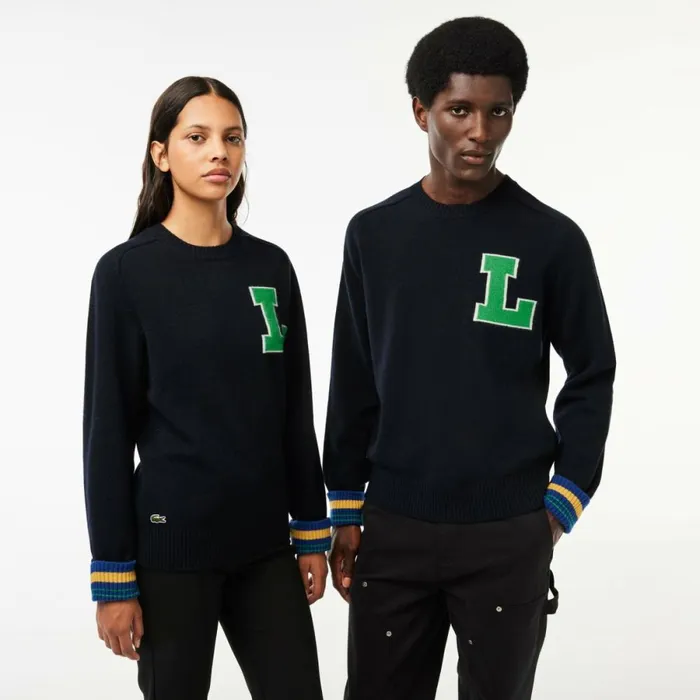 Sweaters and Sweatshirts MenWomen Lacoste Unisex Golf Inspired Wool Sweater Navy Blue White Qrn Sweaters and Sweatshirts MenWomen Lacoste Unisex Golf Inspired Wool Sweater Navy Blue White Qrn