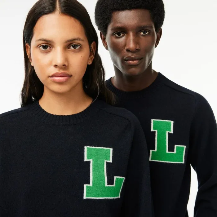 Sweaters and Sweatshirts MenWomen Lacoste Unisex Golf Inspired Wool Sweater Navy Blue White Qrn