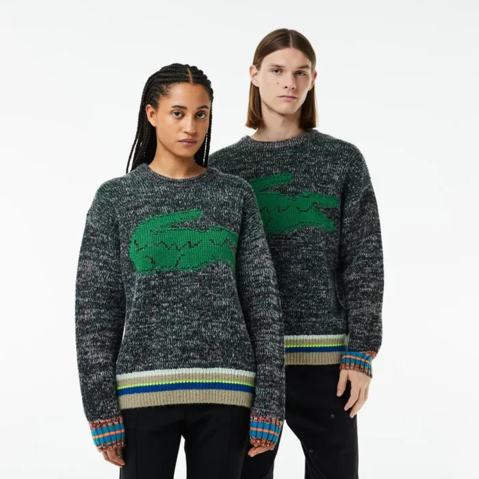 Sweaters and Sweatshirts MenWomen Lacoste Unisex Loose Fit Contrast Croc Wool Sweater White 2cq Sweaters and Sweatshirts MenWomen Lacoste Unisex Loose Fit Contrast Croc Wool Sweater White 2cq