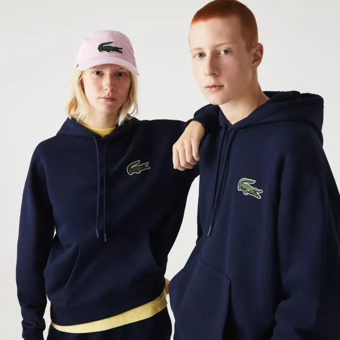 Sweaters and Sweatshirts MenWomen Lacoste Unisex Loose Fit Hoodie Navy Blue 166