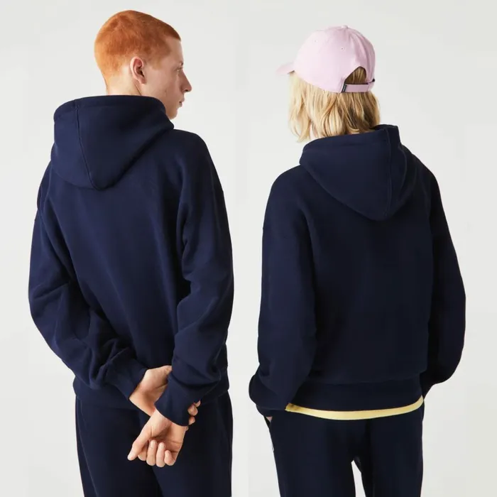 Sweaters and Sweatshirts MenWomen Lacoste Unisex Loose Fit Hoodie Navy Blue 166