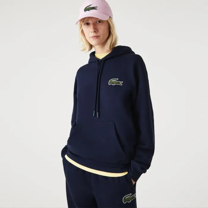 Sweaters and Sweatshirts MenWomen Lacoste Unisex Loose Fit Hoodie Navy Blue 166