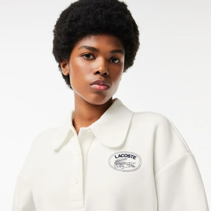 Sweaters and Sweatshirts Women Lacoste Women039s Embroidered Polo Sweatshirt White 70v