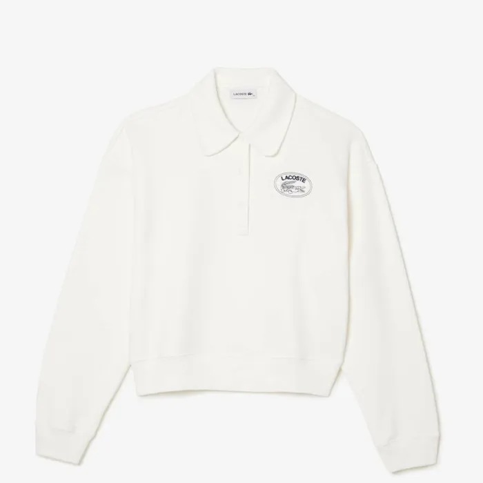 Sweaters and Sweatshirts Women Lacoste Women039s Embroidered Polo Sweatshirt White 70v