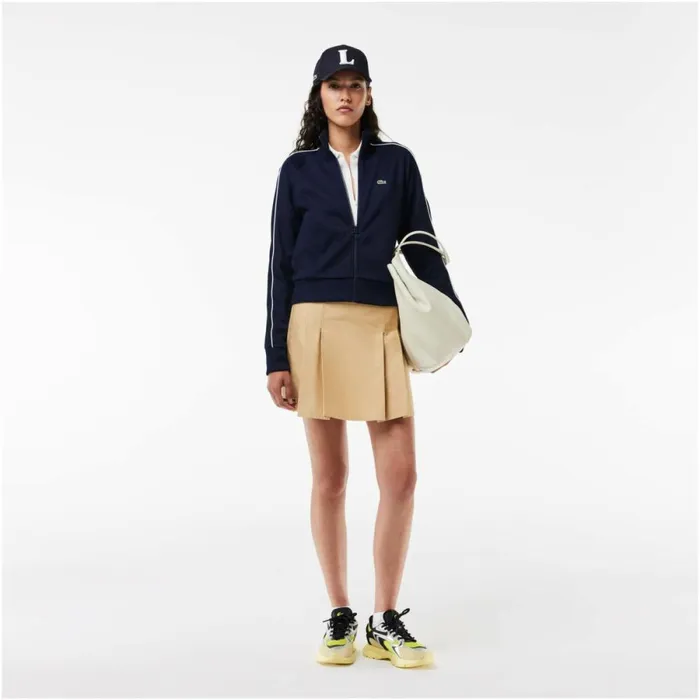 Sweaters and Sweatshirts Women Lacoste Women039s Paris Interlock Track Jacket Navy Blue White Hhw