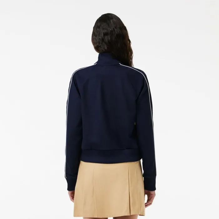 Sweaters and Sweatshirts Women Lacoste Women039s Paris Interlock Track Jacket Navy Blue White Hhw