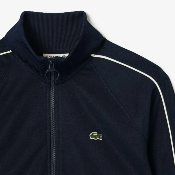 Sweaters and Sweatshirts Women Lacoste Women039s Paris Interlock Track Jacket Navy Blue White Hhw