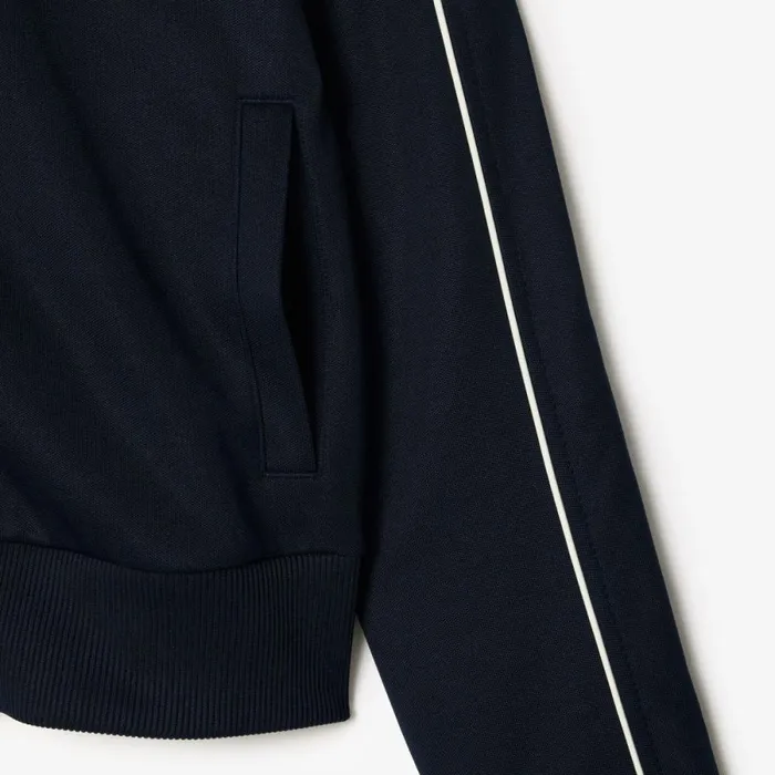Sweaters and Sweatshirts Women Lacoste Women039s Paris Interlock Track Jacket Navy Blue White Hhw