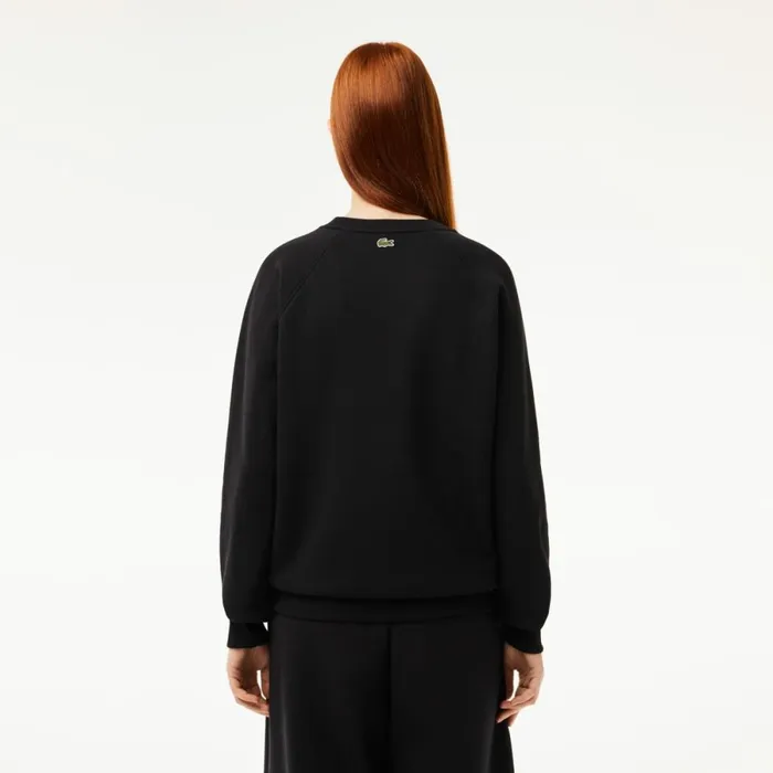 Sweaters and Sweatshirts Women Lacoste Women039s Relaxed Fit Embroidered Signature Sweatshirt Black 031