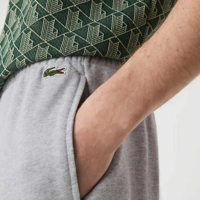 Sweatpants and Trousers Men Lacoste Men039s Crocodile Branding Cotton Fleece Sweatpants Grey Chine Cca