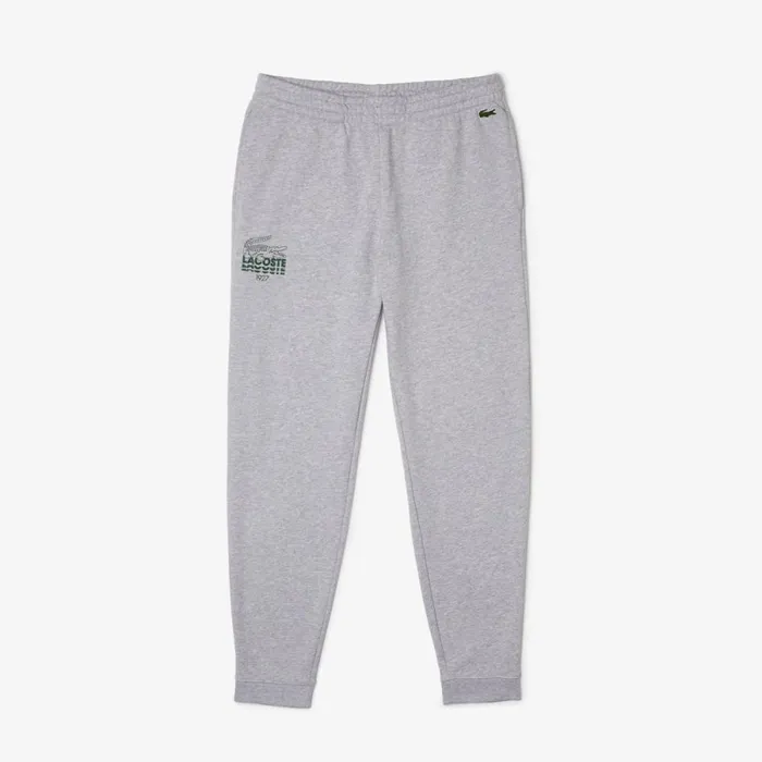 Sweatpants and Trousers Men Lacoste Men039s Crocodile Branding Cotton Fleece Sweatpants Grey Chine Cca