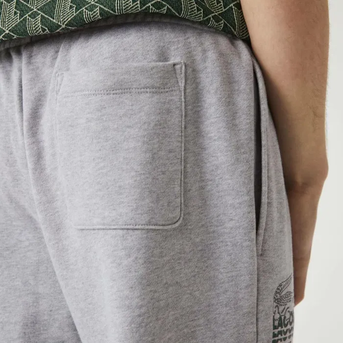 Sweatpants and Trousers Men Lacoste Men039s Crocodile Branding Cotton Fleece Sweatpants Grey Chine Cca