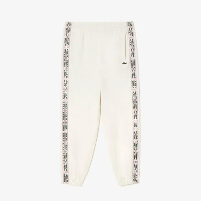 Sweatpants and Trousers Men Lacoste Men039s Logo Stripe Joggers White 70v