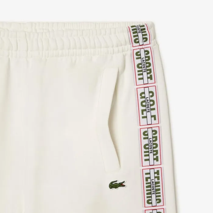 Sweatpants and Trousers Men Lacoste Men039s Logo Stripe Joggers White 70v