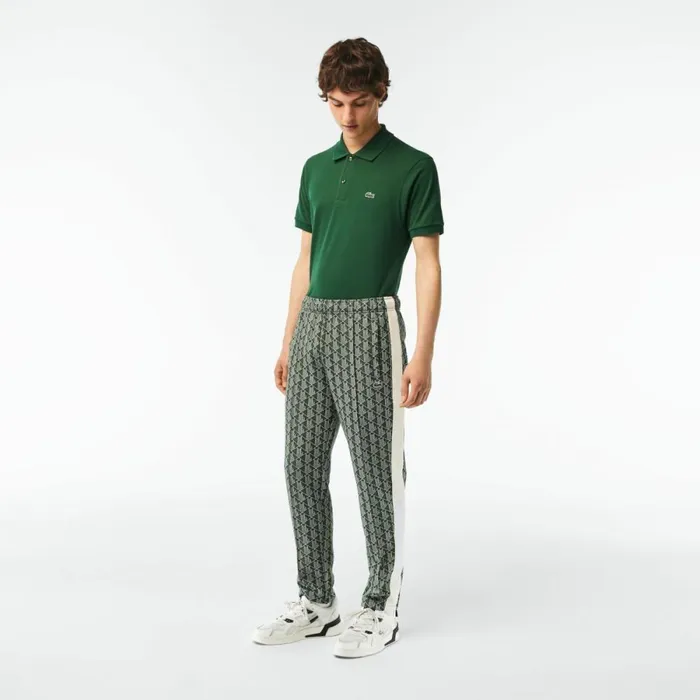 Sweatpants and Trousers Men Lacoste Men039s Monogram Print Pants Green Beige 7m4