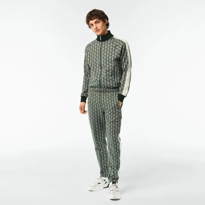Sweatpants and Trousers Men Lacoste Men039s Monogram Print Pants Green Beige 7m4