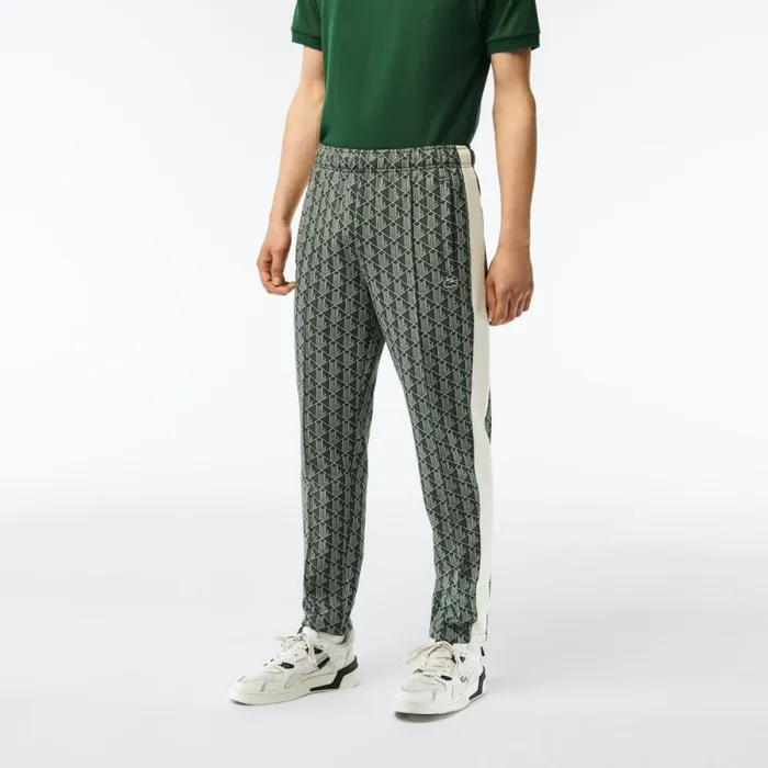 Sweatpants and Trousers Men Lacoste Men039s Monogram Print Pants Green Beige 7m4