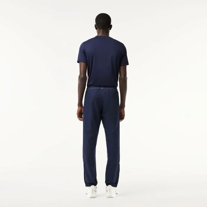 Sweatpants and Trousers Men Lacoste Men039s Regular Fit Logo Stripe Sweatpants Light Blue Navy Blue X1j