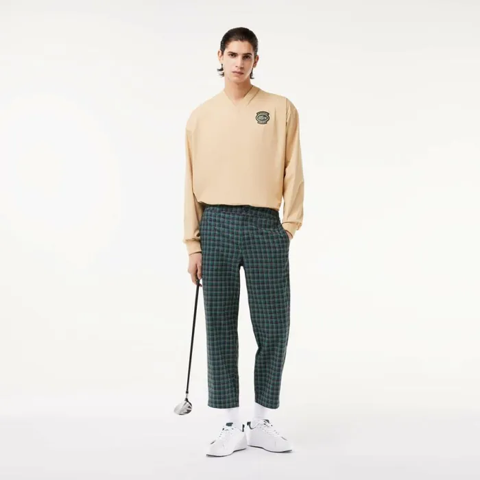 Sweatpants and Trousers Men Lacoste Men039s UltraDry Golf Pants Navy Blue Red Yellow Iq6
