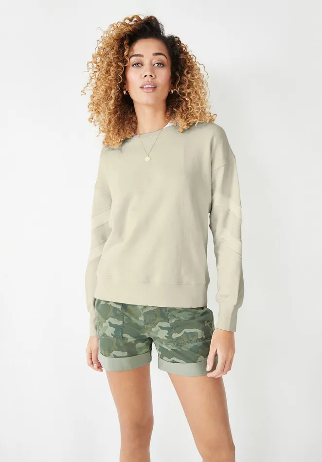 Sweatshirts and Hoodies Women Hush Ayra Striped Sweatshirt Mushroom Grey White