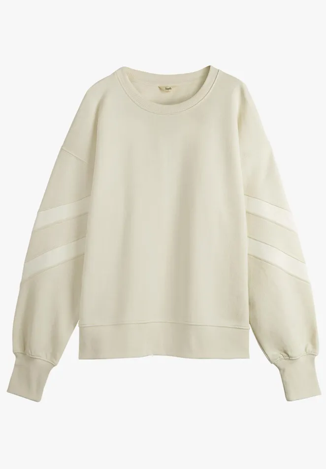 Sweatshirts and Hoodies Women Hush Ayra Striped Sweatshirt Mushroom Grey White