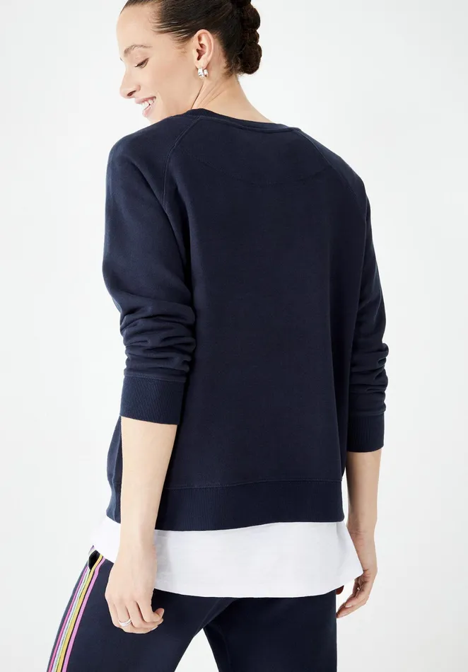 Sweatshirts and Hoodies Women Hush Carrie Rainbow Relaxed Sweatshirt Midnight Navy Bluemulti