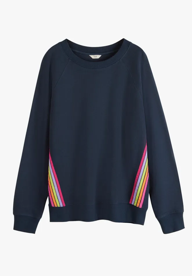 Sweatshirts and Hoodies Women Hush Carrie Rainbow Relaxed Sweatshirt Midnight Navy Bluemulti