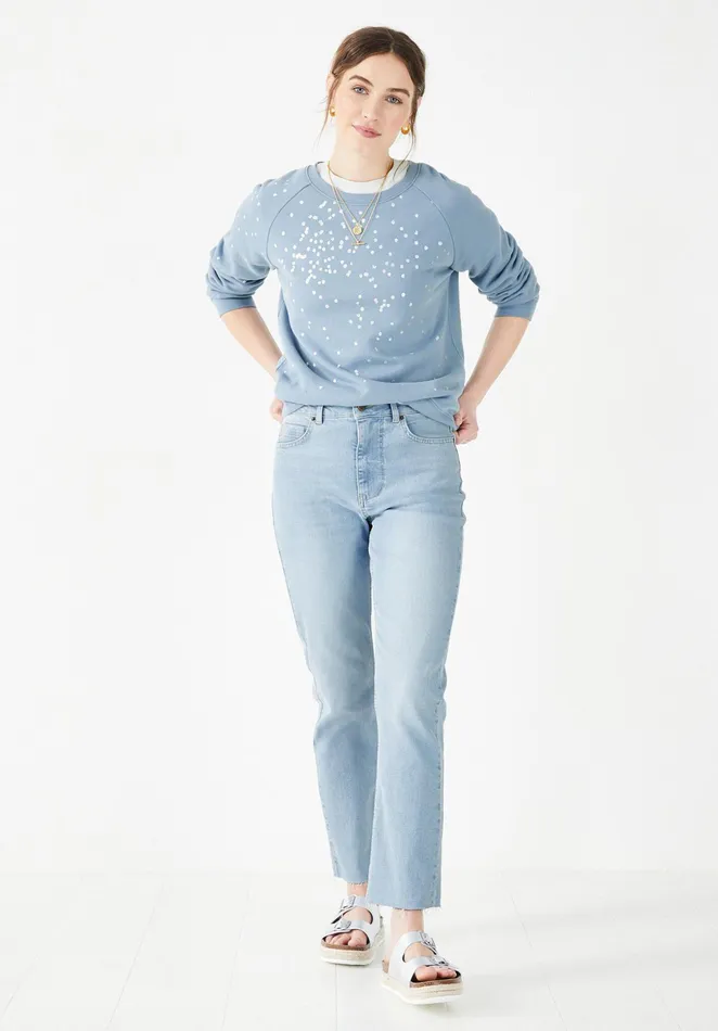 Sweatshirts and Hoodies Women Hush Confetti Crew Neck Sweatshirt Dove Blue