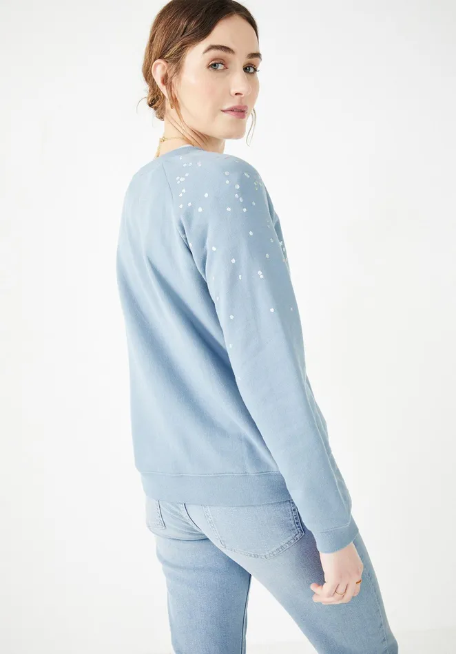 Sweatshirts and Hoodies Women Hush Confetti Crew Neck Sweatshirt Dove Blue