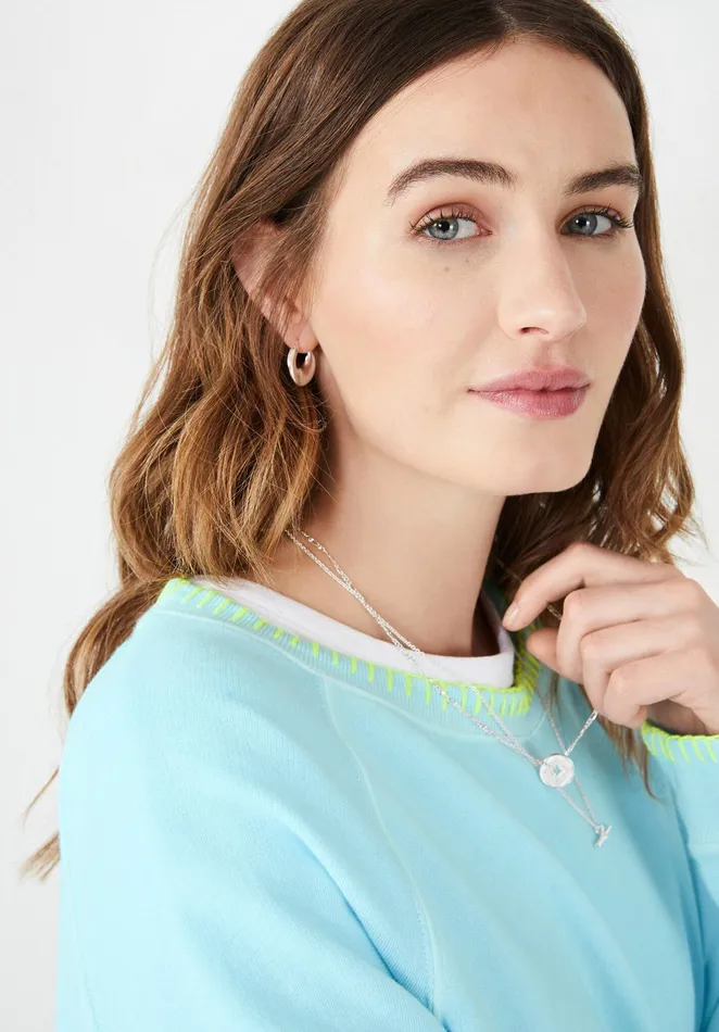 Sweatshirts and Hoodies Women Hush Contrast Stitch Sweatshirt Soft Blue