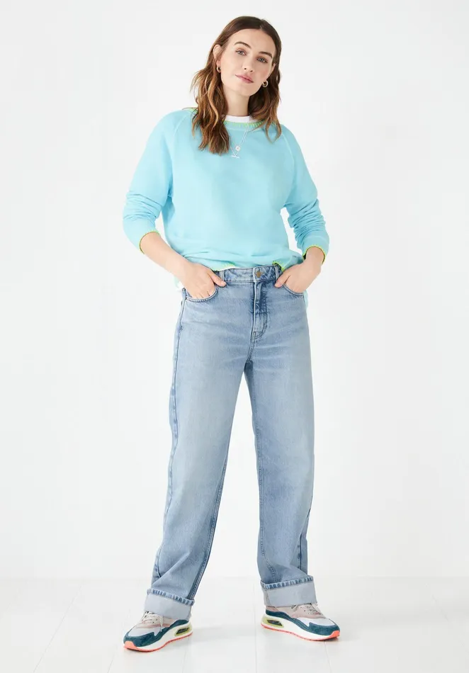Sweatshirts and Hoodies Women Hush Contrast Stitch Sweatshirt Soft Blue