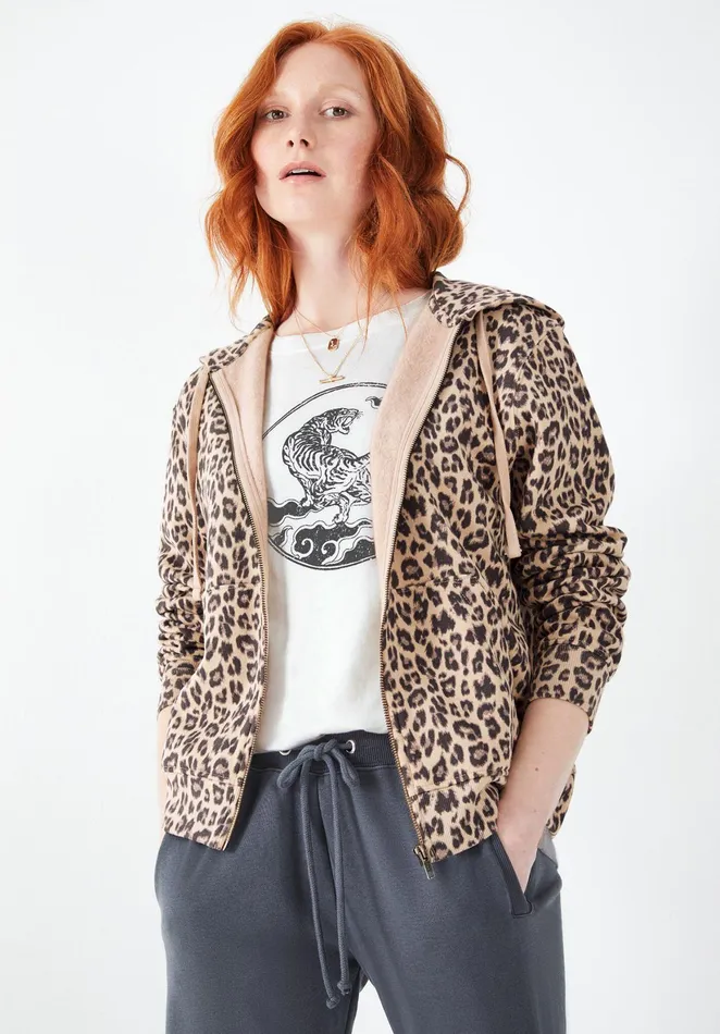 Sweatshirts and Hoodies Women Hush Davina Classic Hoodie Leopard