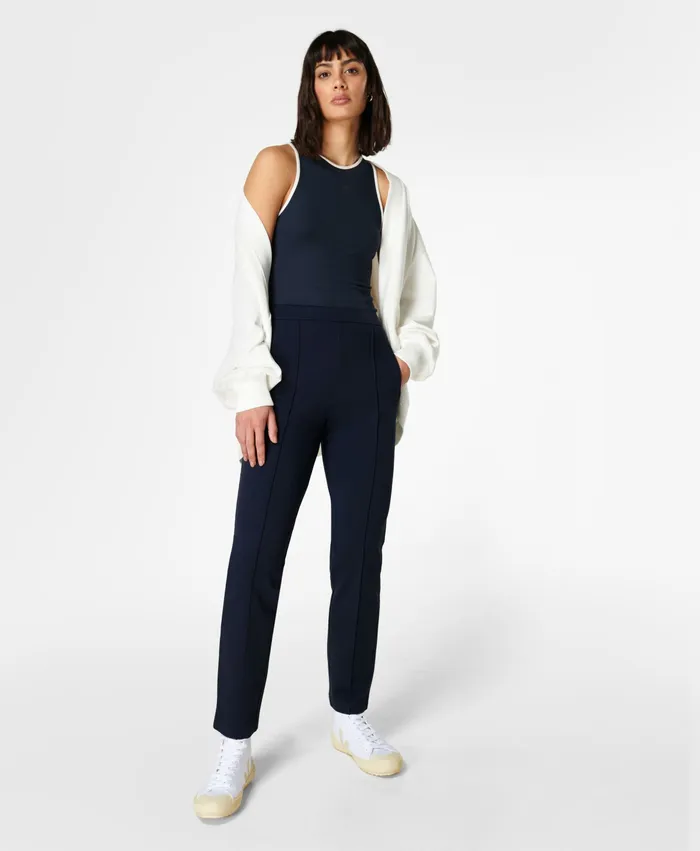 Sweaty Betty City Ponte Trousers Navy Blue Women Trousers