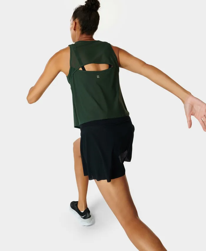 Sweaty Betty Swifty Gym Vest Trek Green Women Vest Tops