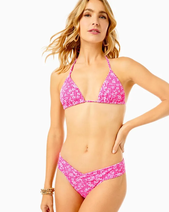 Swim Women Lilly Pulitzer Jamya Bikini Top Aura Pink Check You Out Swim Women Lilly Pulitzer Jamya Bikini Top Aura Pink Check You Out
