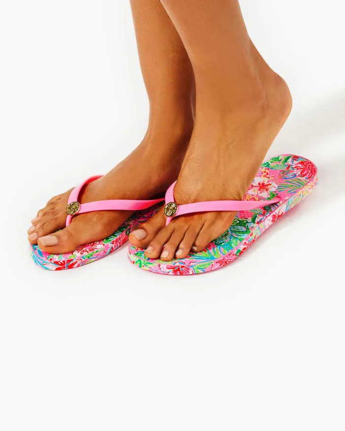 Swim Women Lilly Pulitzer Pool Flip Flop Multi Journey To The Jungle Shoe