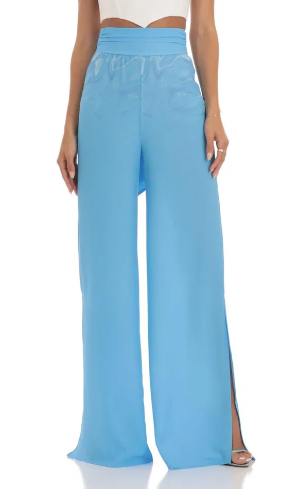 Swirl Wide Leg Pants Blue Women LUCY IN THE SKY Pants Swirl Wide Leg Pants Blue Women LUCY IN THE SKY Pants