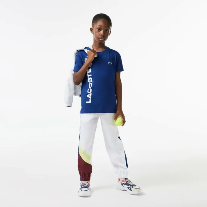 TShirts and Tops Kids Lacoste Kids039 Cotton Jersey Tennis TShirt Methylene Blue F9f