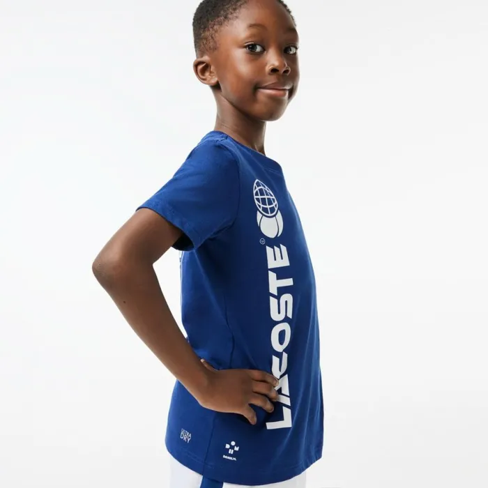 TShirts and Tops Kids Lacoste Kids039 Cotton Jersey Tennis TShirt Methylene Blue F9f