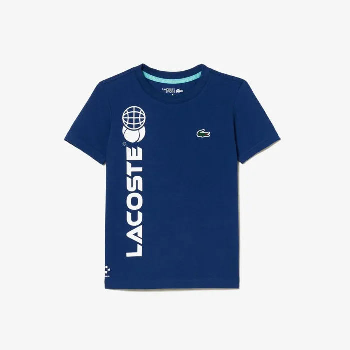 TShirts and Tops Kids Lacoste Kids039 Cotton Jersey Tennis TShirt Methylene Blue F9f