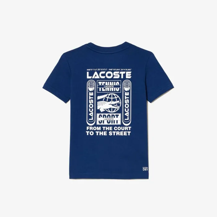 TShirts and Tops Kids Lacoste Kids039 Cotton Jersey Tennis TShirt Methylene Blue F9f