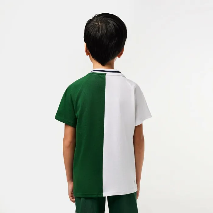 TShirts and Tops Kids Lacoste Kids039 Lacoste Sport X Daniil Medvedev Jersey TShirt White Green 737