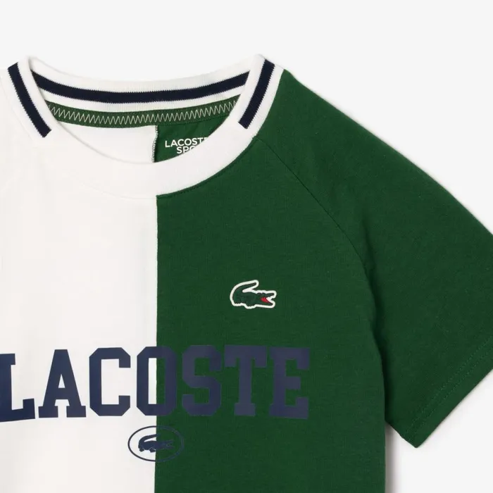 TShirts and Tops Kids Lacoste Kids039 Lacoste Sport X Daniil Medvedev Jersey TShirt White Green 737