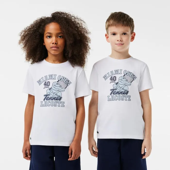 TShirts and Tops Kids Lacoste Kids039 Miami Open Edition UltraDry Tennis TShirt White 001 TShirts and Tops Kids Lacoste Kids039 Miami Open Edition UltraDry Tennis TShirt White 001
