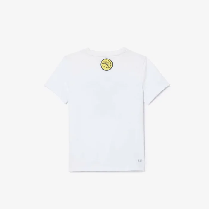 TShirts and Tops Kids Lacoste Kids039 Miami Open Edition UltraDry Tennis TShirt White 001