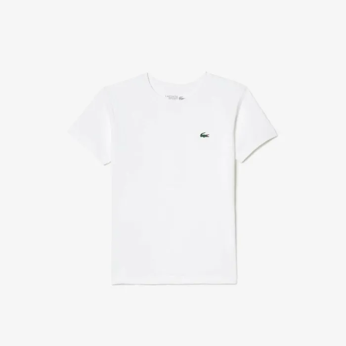 TShirts and Tops Kids Lacoste Kids039 SPORT Breathable Cotton Blend TShirt White 001