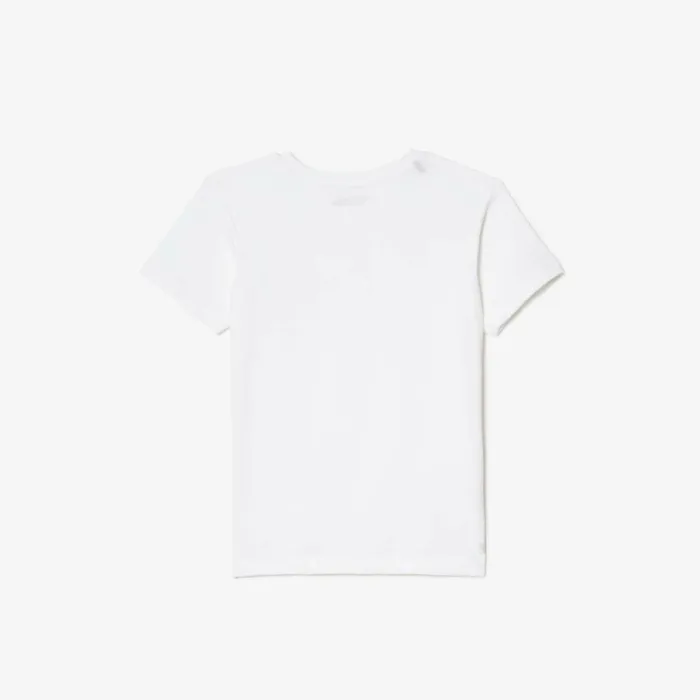 TShirts and Tops Kids Lacoste Kids039 SPORT Breathable Cotton Blend TShirt White 001